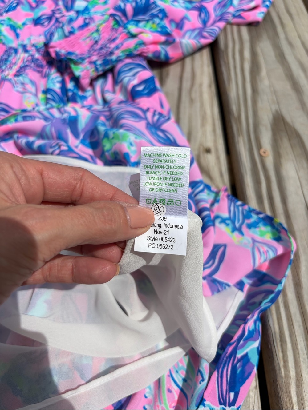 Lilly Pulitzer Cristiana long Sleeve Floral Ruffle Mini Dress Smocked Size 8 - Picture 8 of 11